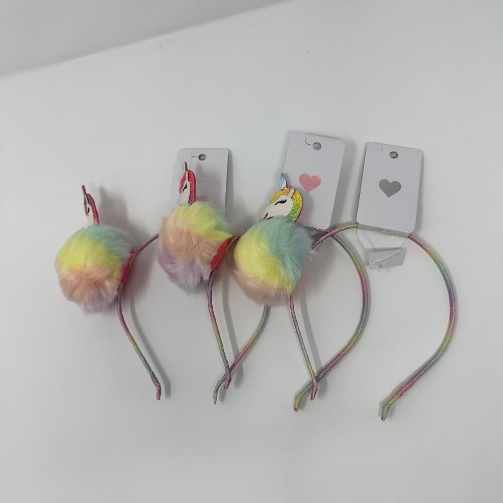 Set of 3 The Children's Place Unicorn Puff Pastel Headbands - New With Tags